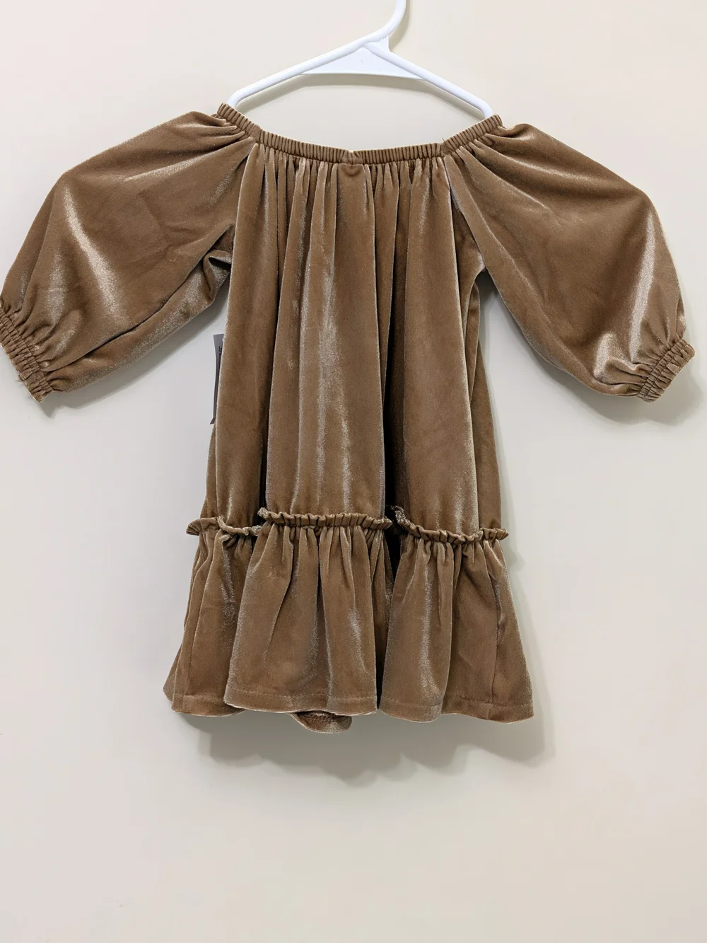 Old Navy Baby Girl Size 12 -18 NWT Puffy Sleeve Holiday Velour Dress